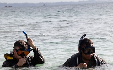 U.S. Marines conduct a beach landing site survey as part of Resolute Dragon 25