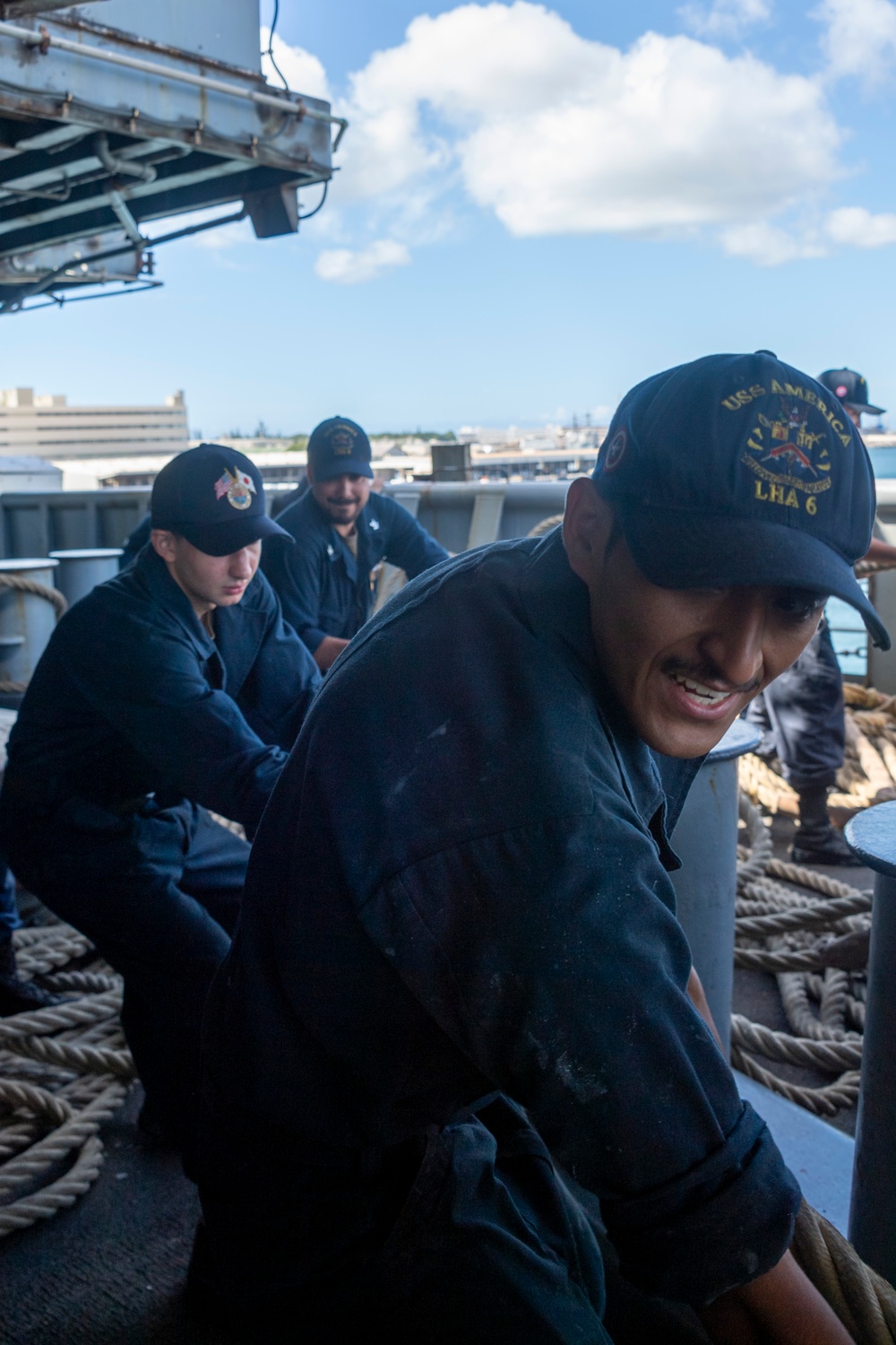 USS America (LHA 6) departs Joint Base Pearl Harbor-Hickam
