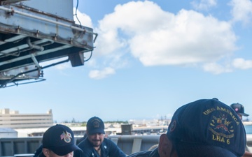 USS America (LHA 6) departs Joint Base Pearl Harbor-Hickam