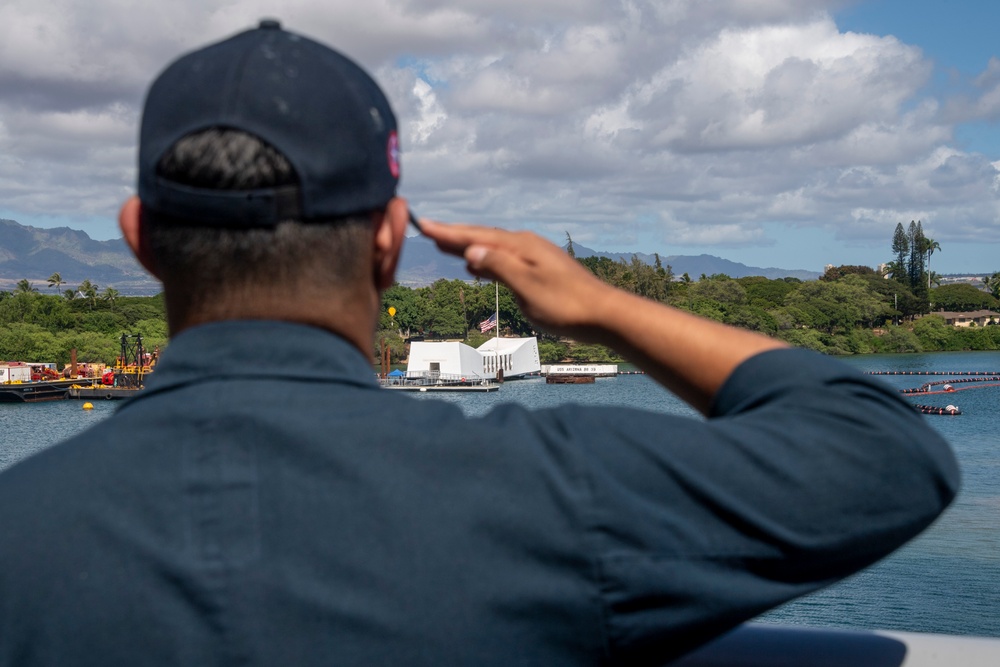 USS America (LHA 6) departs Joint Base Pearl Harbor-Hickam