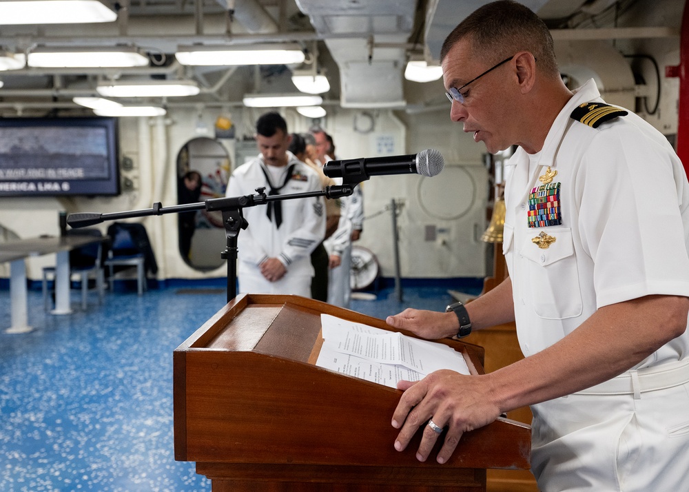 USS America (LHA 6) holds 9/11 Remembrance Ceremony
