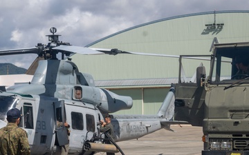 HMLA-169 UH-1Y Venom helicopters arrive at JGSDF Camp Metabaru