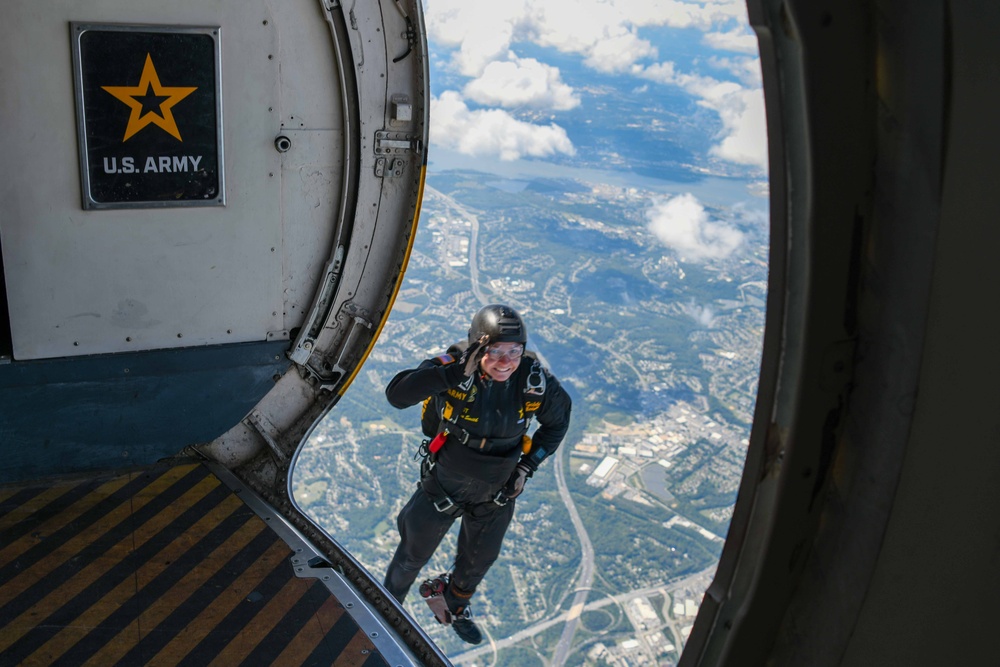 U.S. Army Golden Knights drop in for the 2025 Joint Base Andrews Air Show