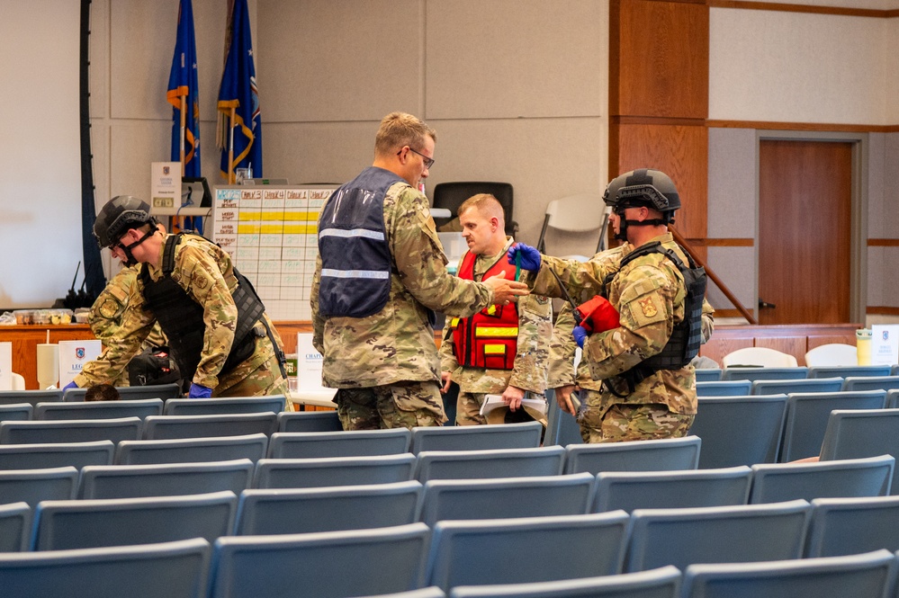 Airmen participate in an active shooter exercise