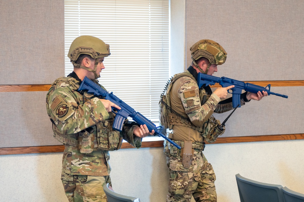 Airmen participate in an active shooter exercise