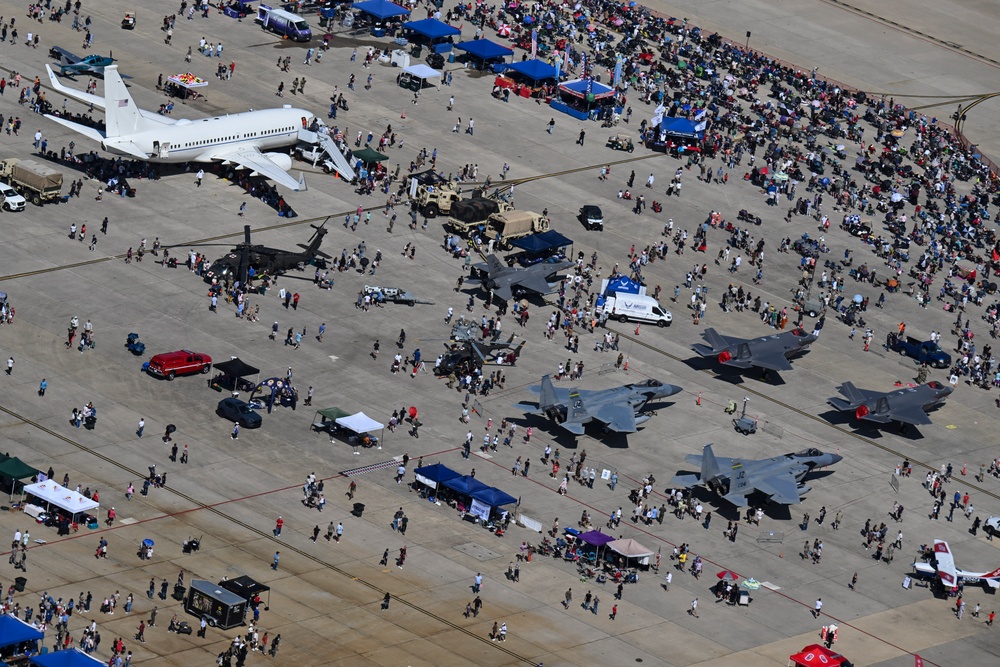 Aerial view of the 2025 Joint Base Andrews Air Show