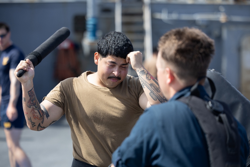 USS Curtis Wilbur (DDG 54) Conducts OC Spray Day During Security Reaction Force Basic Course