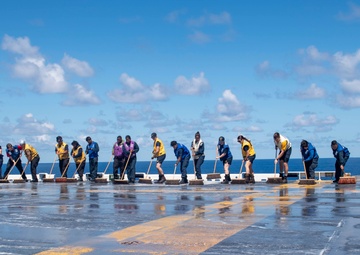 USS America (LHA 6) Washes Down Flight Deck