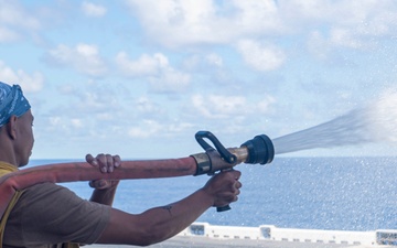 USS America (LHA 6) Washes Down Flight Deck