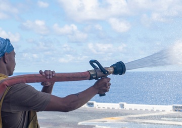USS America (LHA 6) Washes Down Flight Deck