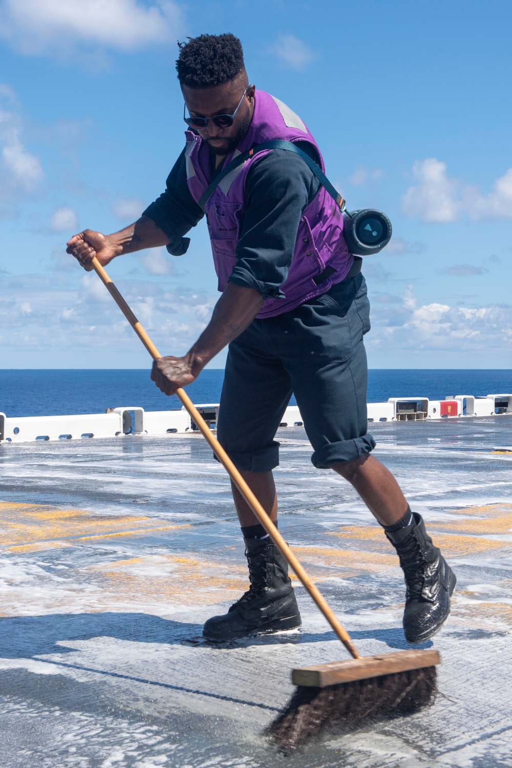 USS America (LHA 6) Washes Down Flight Deck