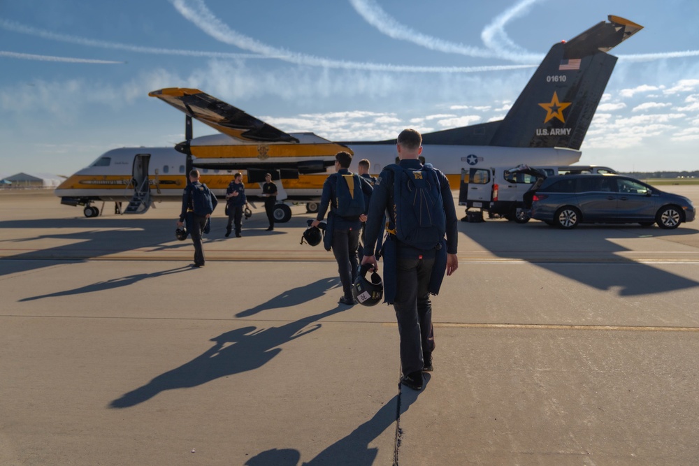 U.S. Army Parachute Team and U.S. Naval Academy Jump Into Joint Base Andrews Airshow