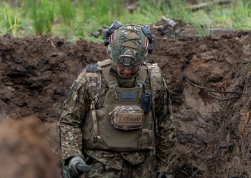 Latvian Explosive Ordnance Team Clears Trenches During Engineer Thunder 2025