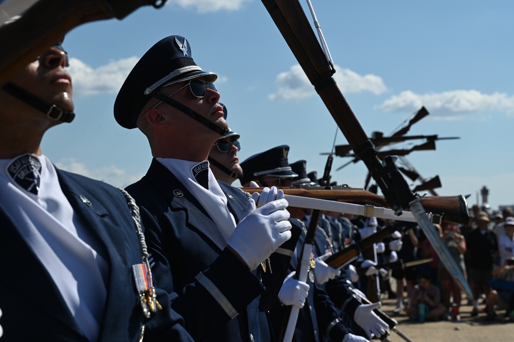 U.S. Air Force Drill Team performs at the 2025 Joint Base Andrews Air Show