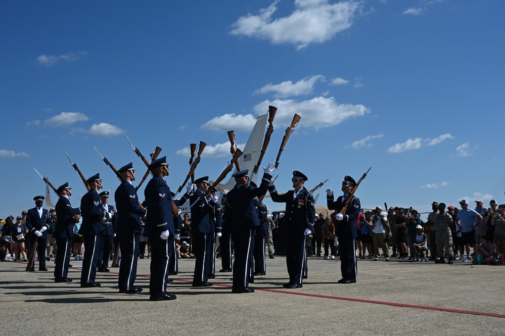 U.S. Air Force Drill Team performs at the 2025 Joint Base Andrews Air Show