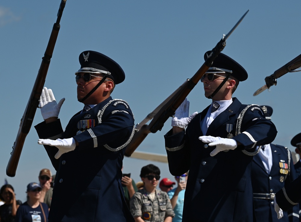 U.S. Air Force Drill Team performs at the 2025 Joint Base Andrews Air Show