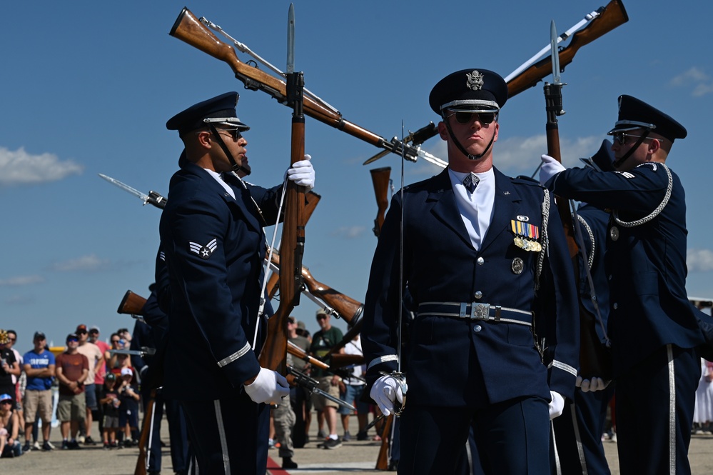 U.S. Air Force Drill Team performs at the 2025 Joint Base Andrews Air Show