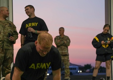 Soldier performing hand-release push-ups