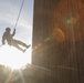 Soldier rappels down tower