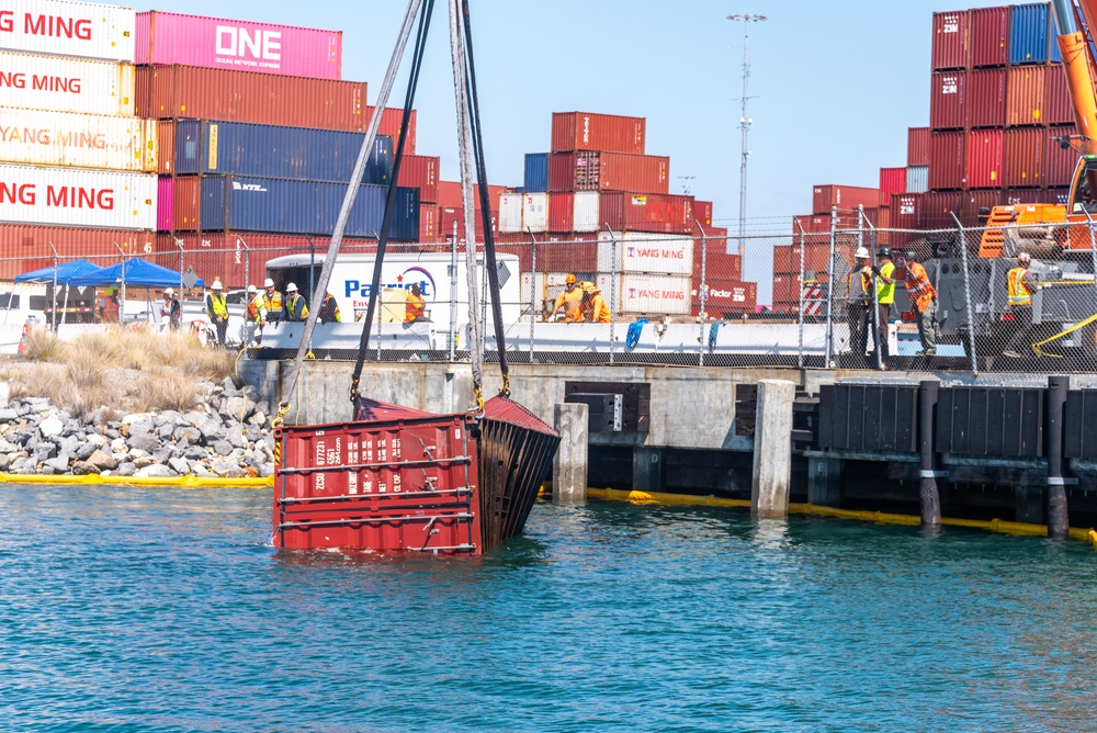 Unified Command continues to recover the fallen containers at the Port of Long Beach