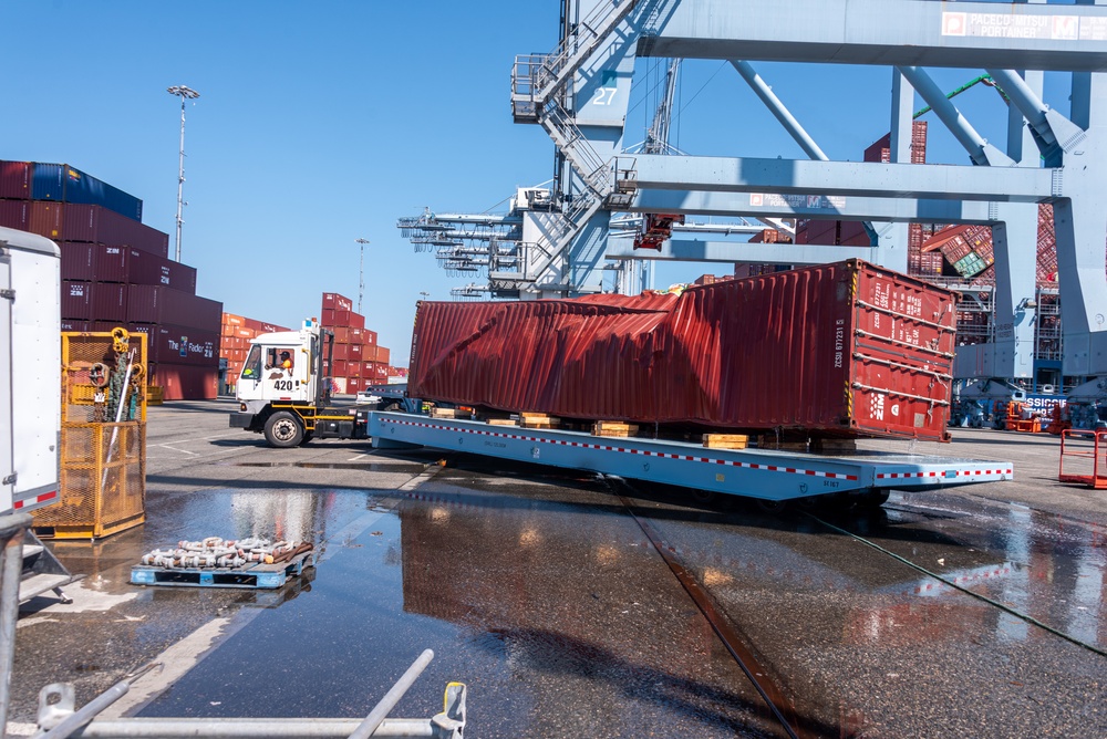 Unified Command continues to recover the fallen containers at the Port of Long Beach
