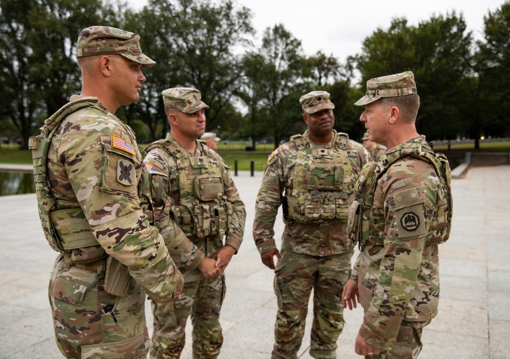 Mississippi and Louisiana National Guard Senior Leadership meet at the National Mall