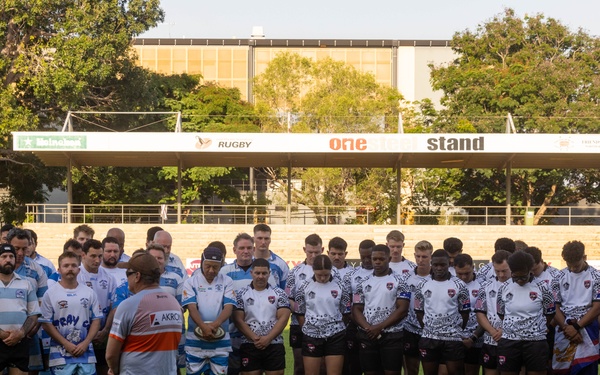 MRF-D 25.3: U.S. Marines compete against Australian Stray Cats in rugby match