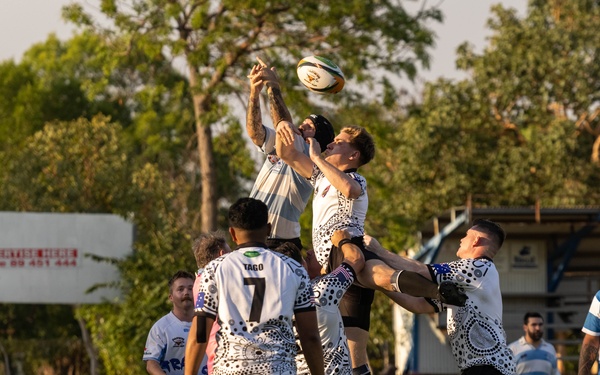 MRF-D 25.3: U.S. Marines compete against Australian Stray Cats in rugby match