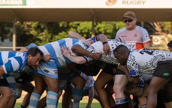 MRF-D 25.3: U.S. Marines compete against Australian Stray Cats in rugby match