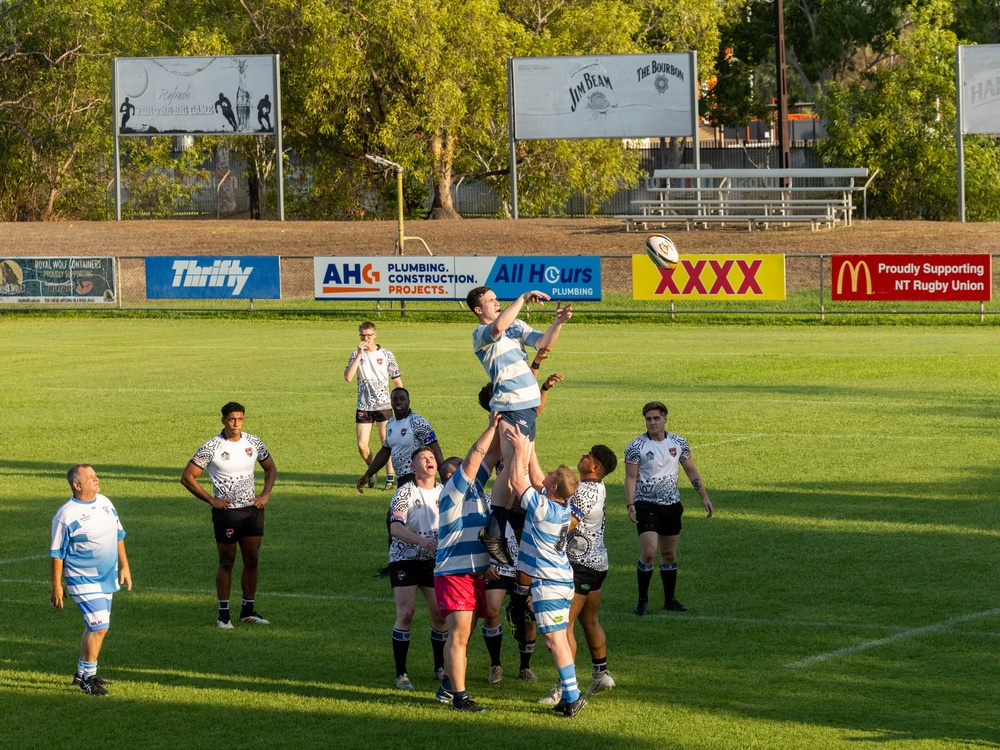 MRF-D 25.3: U.S. Marines compete against Australian Stray Cats in rugby match