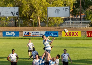 MRF-D 25.3: U.S. Marines compete against Australian Stray Cats in rugby match