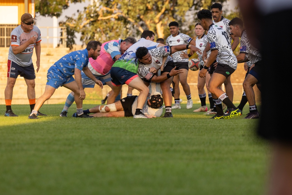 MRF-D 25.3: U.S. Marines compete against Australian Stray Cats in rugby match