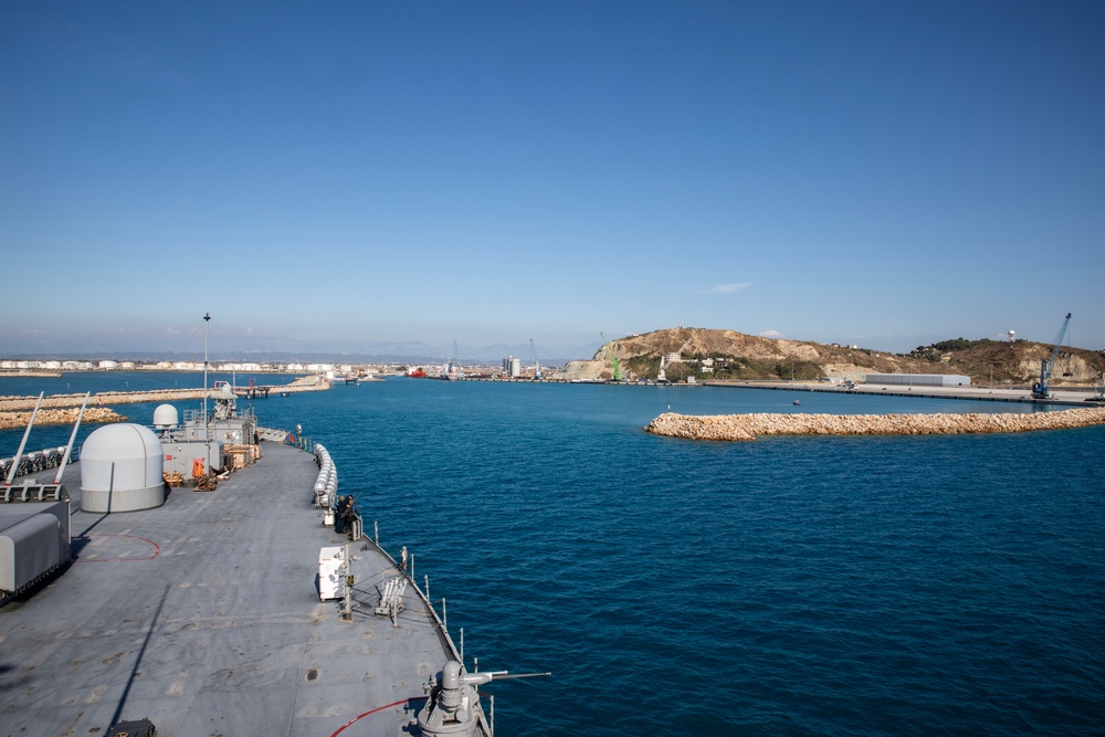 USS Mount Whitney Departs Bar, Montenegro &amp; Arrives in Durres, Albania