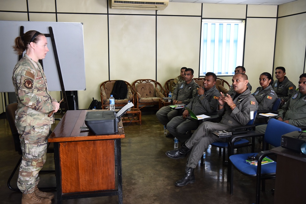 U.S. Air Force members conduct air transportation subject-matter expert exchange with Sri Lankan military members during Pac Angel 25-1