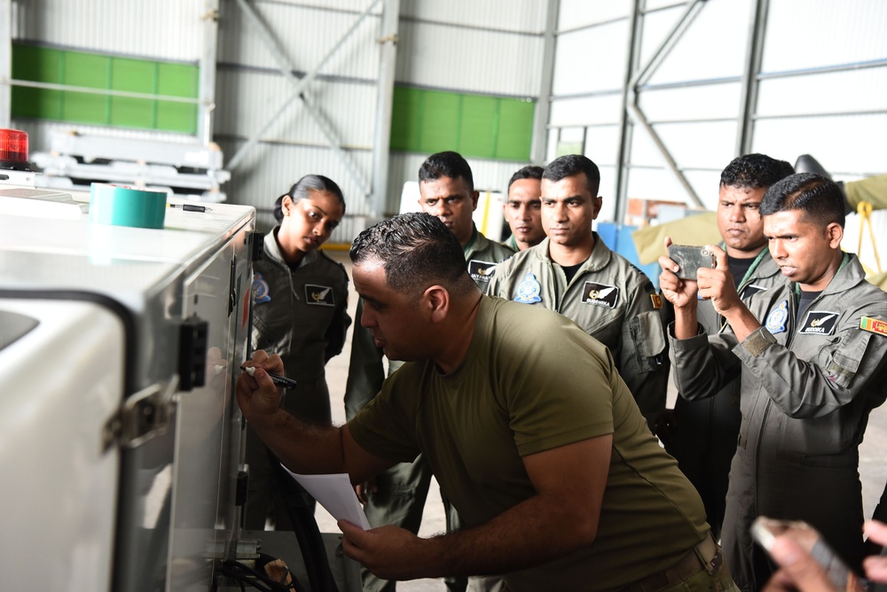 U.S. Air Force members conduct air transportation subject-matter expert exchange with Sri Lankan military members during Pac Angel 25-1