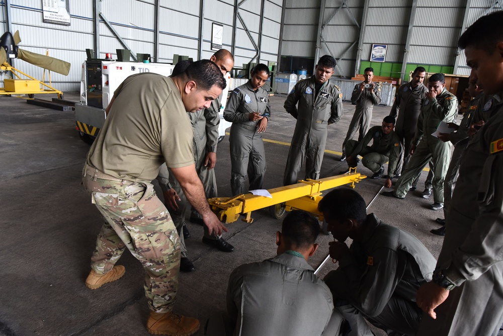 U.S. Air Force members conduct air transportation subject-matter expert exchange with Sri Lankan military members during Pac Angel 25-1
