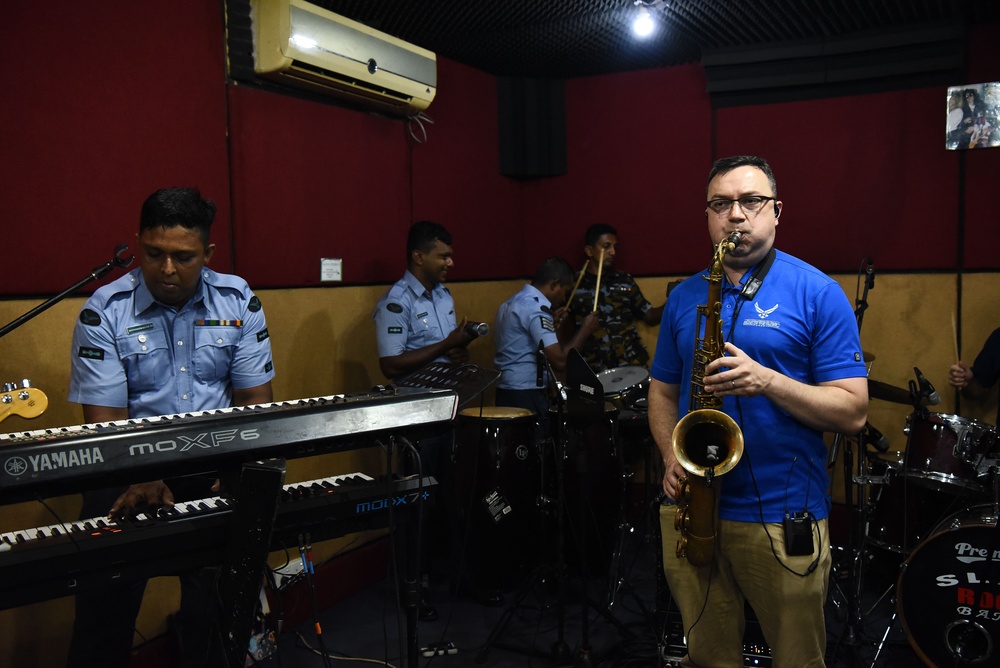 PACAF band and Sri Lankan rock band make music together during Pac Angel 25-1