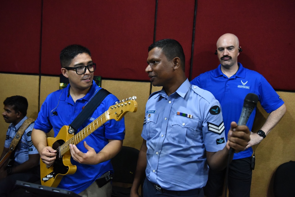 PACAF band and Sri Lankan rock band make music together during Pac Angel 25-1