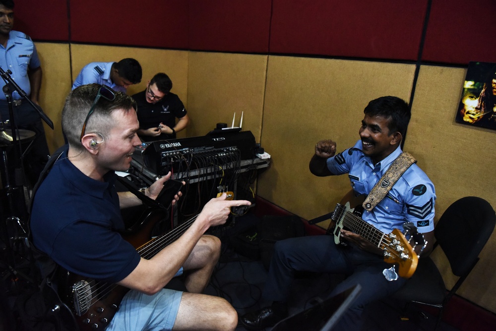 PACAF band and Sri Lankan rock band make music together during Pac Angel 25-1