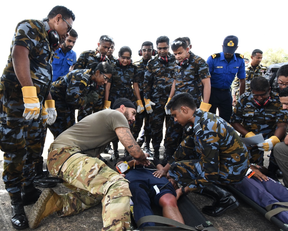 Air Force medical team exercise with Sri Lanka Air Force military members during Pac Angel 25-1