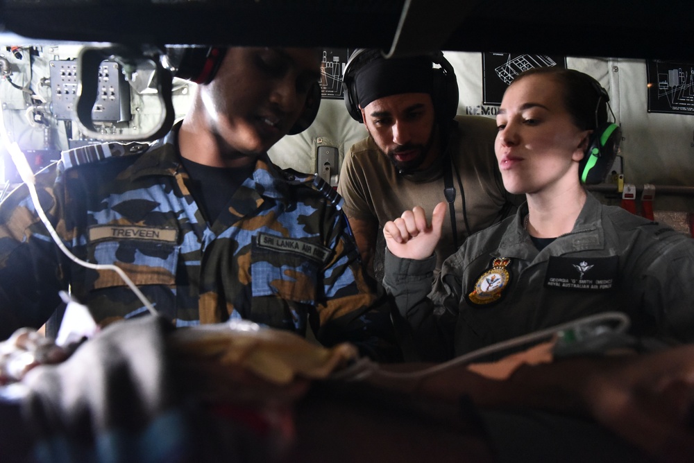 Air Force medical team exercise with Sri Lanka Air Force military members during Pac Angel 25-1