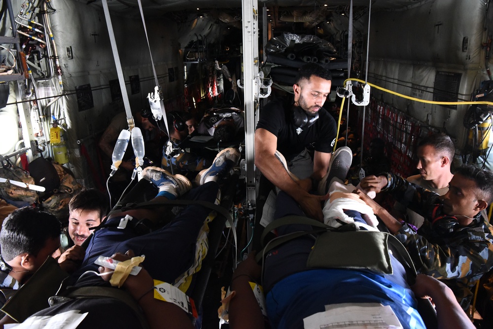 Air Force medical team exercise with Sri Lanka Air Force military members during Pac Angel 25-1