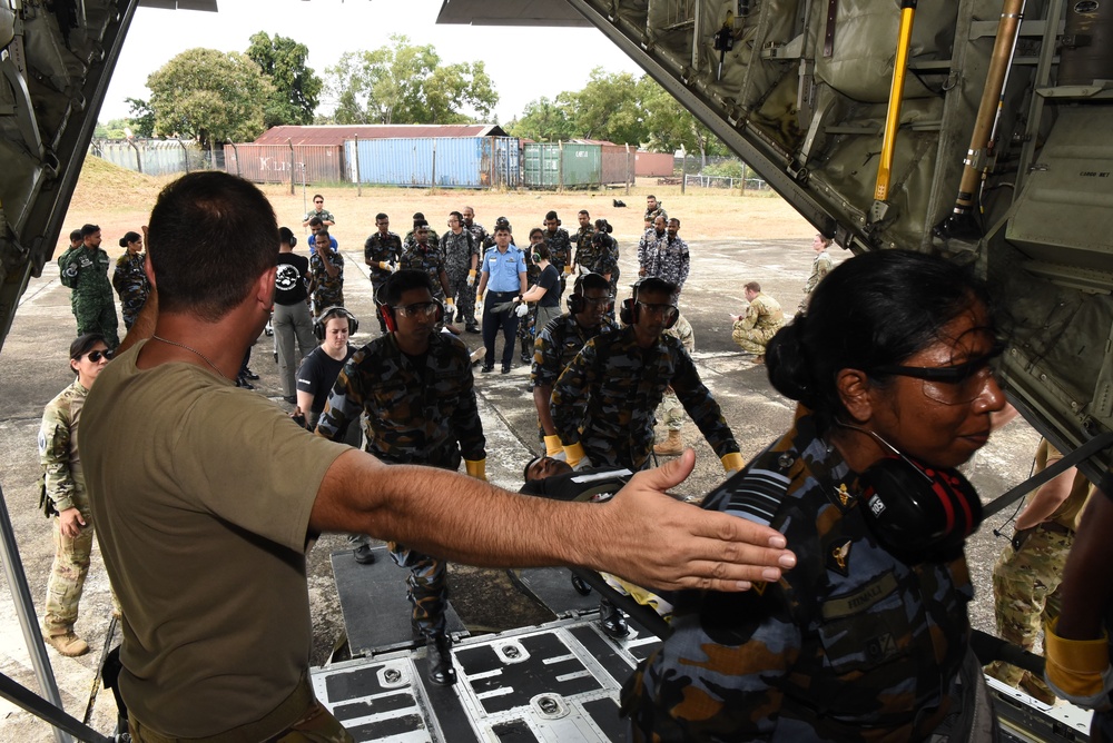Air Force medical team exercise with Sri Lanka Air Force military members during Pac Angel 25-1