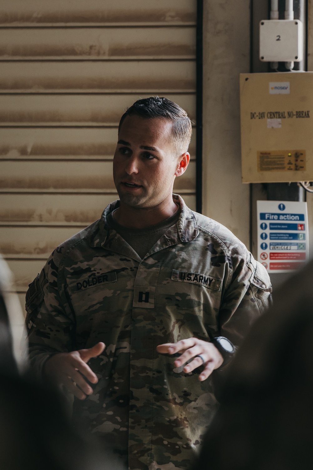 U.S. Army Cpt. Jeremy Dolder briefs his soldiers