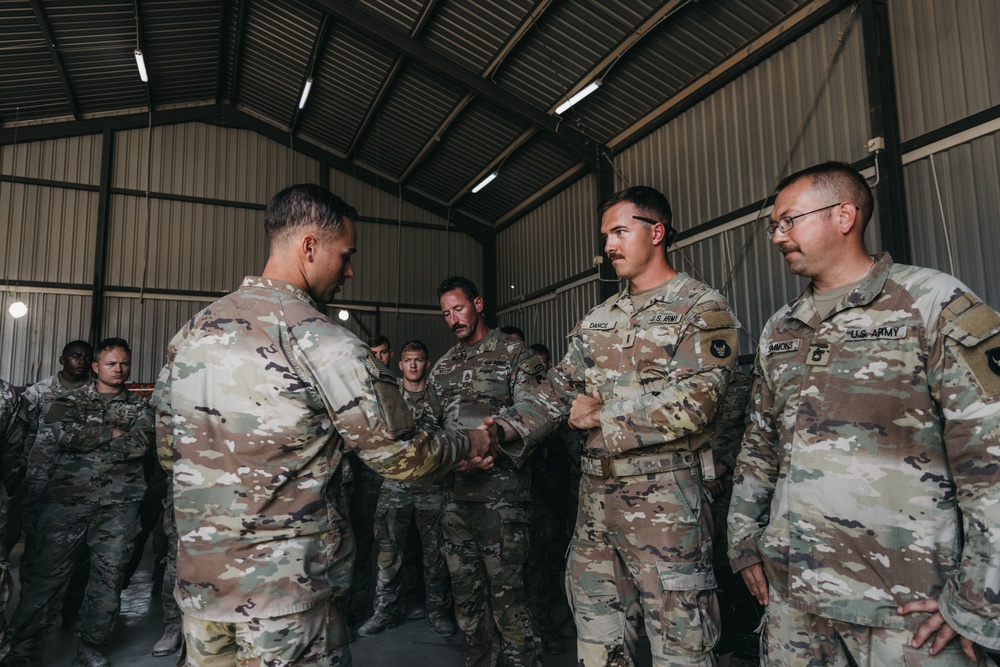1-133 Delta Company soldiers receive challenge coins
