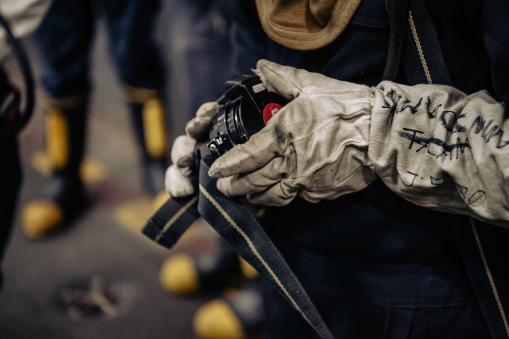 USS Ronald Reagan (CVN 76) Sailors Train to Fight During a General Quarters Drill