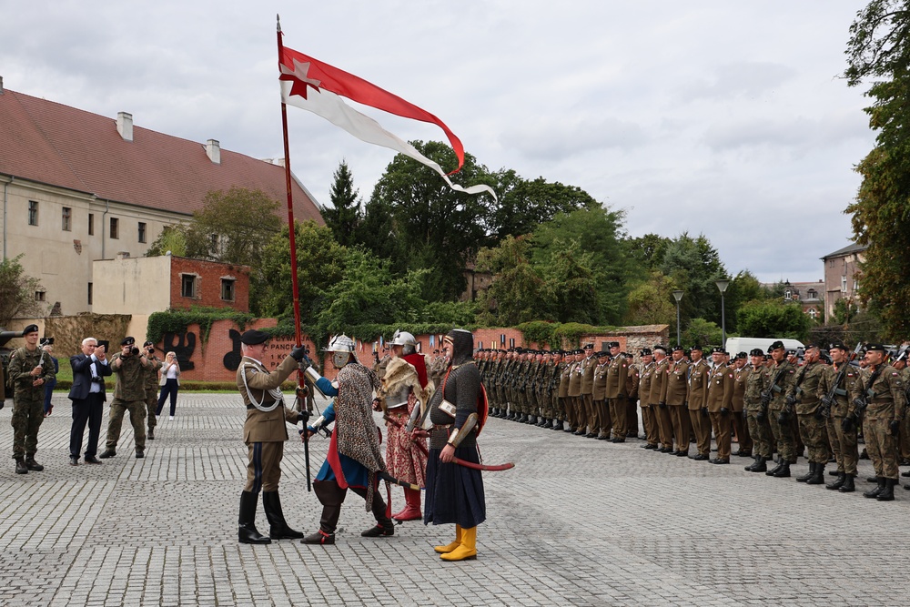 Recieving the coveted Polish Winged Hussar Lance