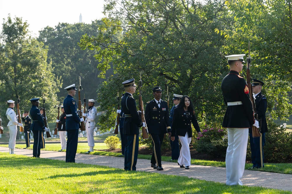 An Armed Forces Full Honors Wreath-Laying Ceremony is Held to Commemorate the 168th Birthday of President William H. Taft