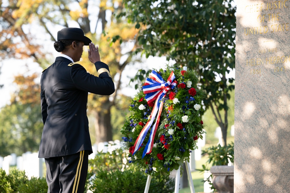 An Armed Forces Full Honors Wreath-Laying Ceremony is Held to Commemorate the 168th Birthday of President William H. Taft
