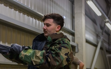 U.S. Army Soldier prepares for an initial entry into a hazardous site